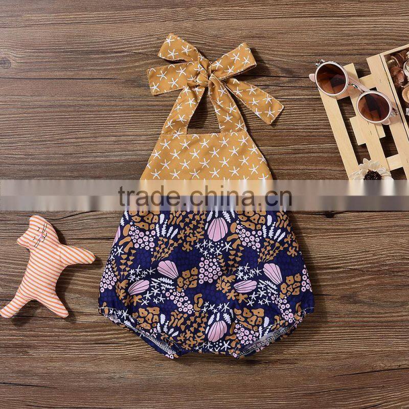 S60685B 2017 Toddler Baby Girls Romper Floral Halter Backless Jumpsuit HOT