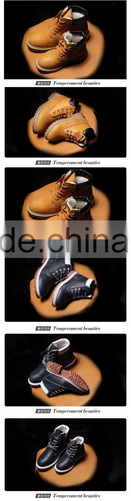 Size 23-42 2016 New Kids Boots Girls Child Winter Lace Up Shoes