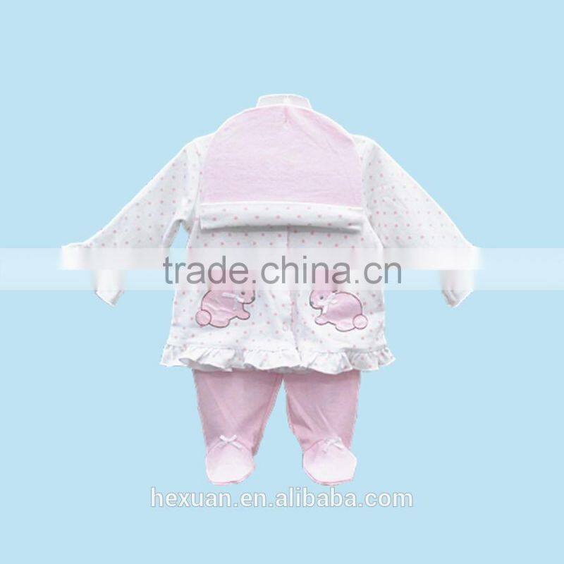 100% cotton Wholesale High Quality Spring Autumn 3PCS/Set Newborn Infant Baby Boy Girl Suits