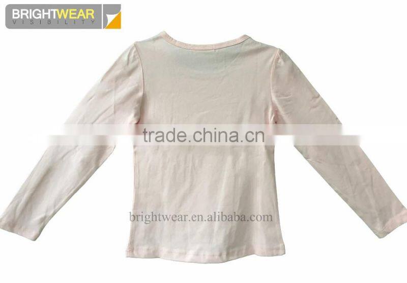 Children's 100% cotton long sleeve t shirt with lovely printing under shirt bottom shirt