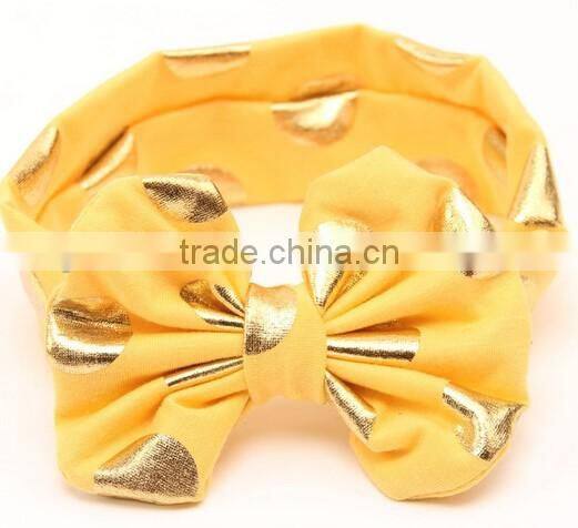 Gold dot printed kids headband, cotton fashion headband for kids