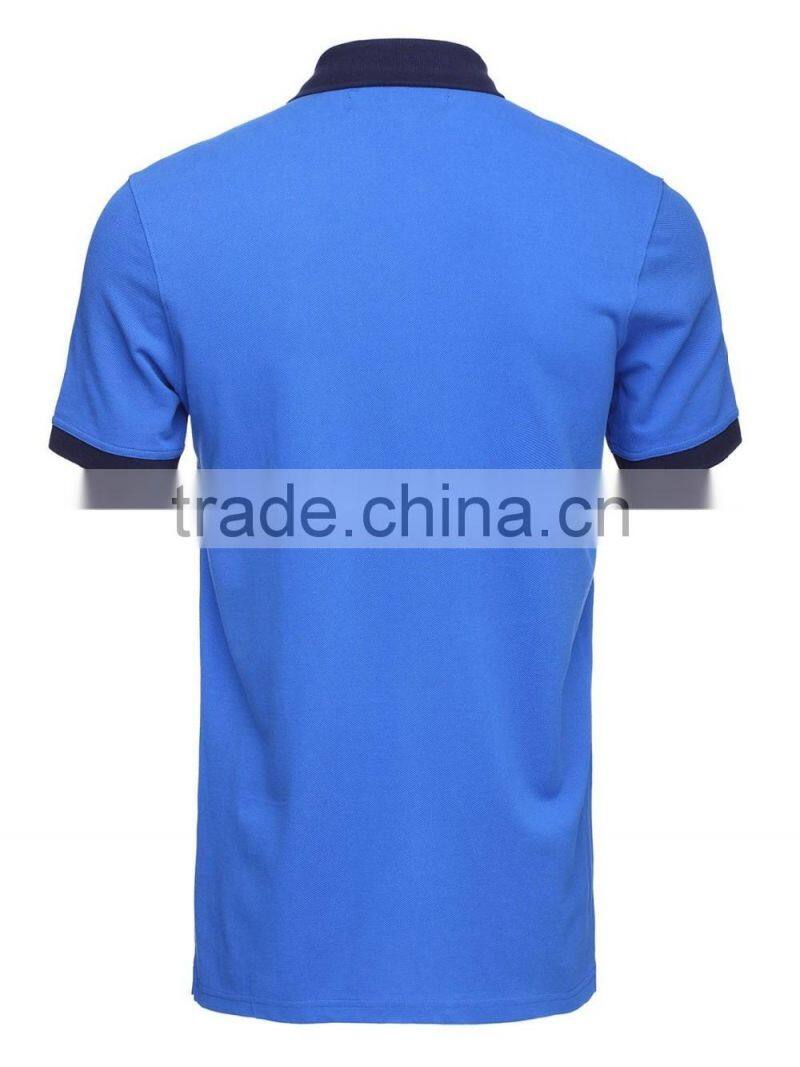 cheap mens royalblue 100 cotton pique 180g dri fit hidden placket polo shirts LT58789