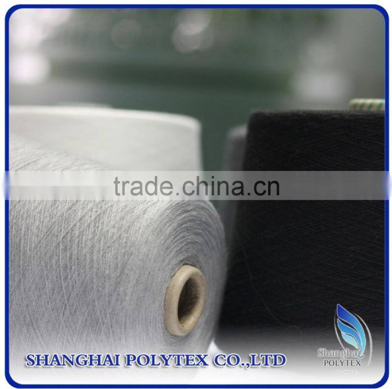 100% dope dyed polyester spun yarn 18S-32S -recycled polyester spun yarn for knitting