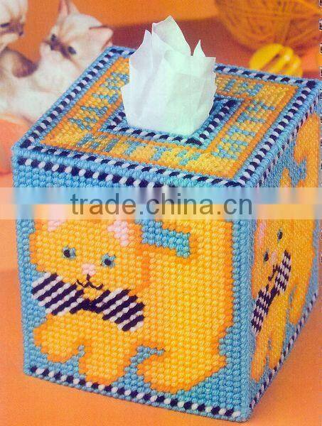 DIY goods,3D Cross stitch Embroidery.beautiful.Tissue Box-006-01