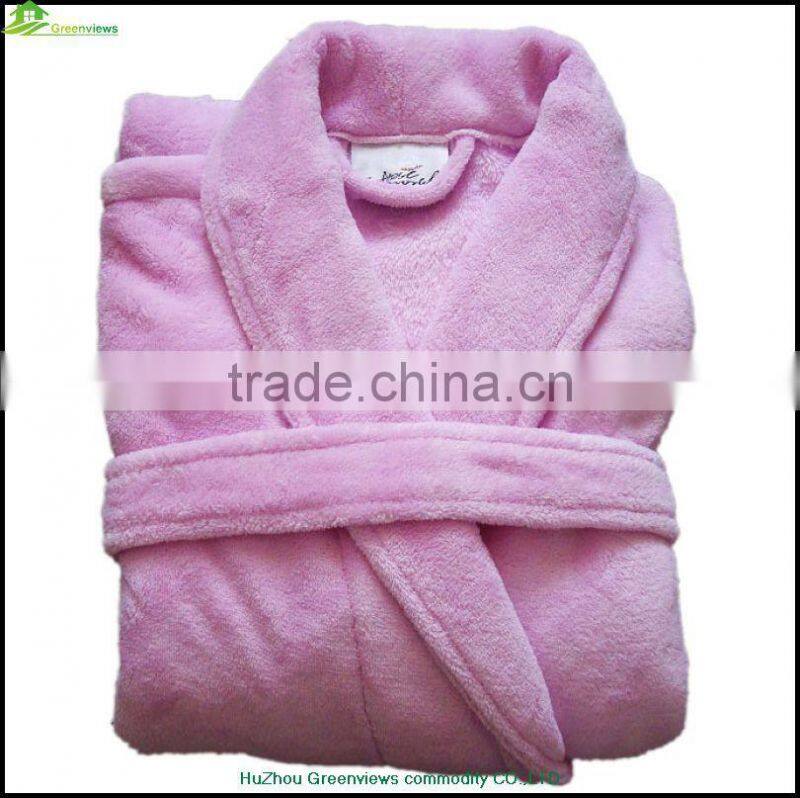 Coral fleece fabric bathrobe for couples bath robe velvet robe