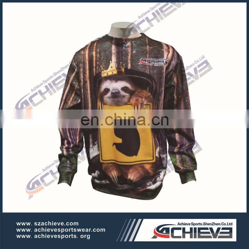 2017 new colorful 3d sublimated printing custom sweatshirt wholesale in china