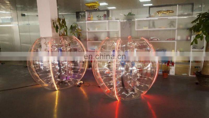 Funny game Dia 1.2m/1.5m/1.7m LED bubble ball, soccer track suit,party bubble ball