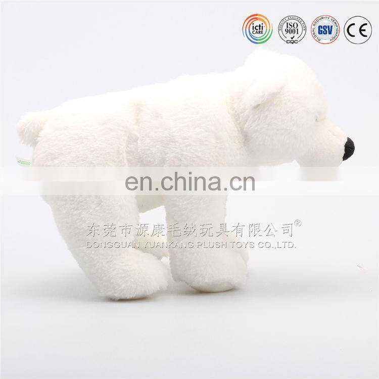 OEM/ Custom design super soft Velboa material stuffed white polar bear with scarf