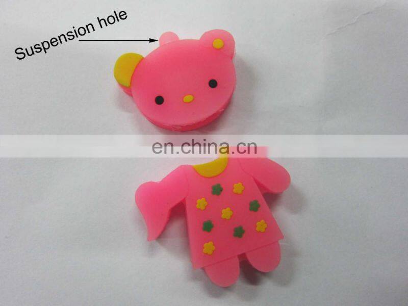 New design pink pvc 128gb flash usb cover/holder keychain