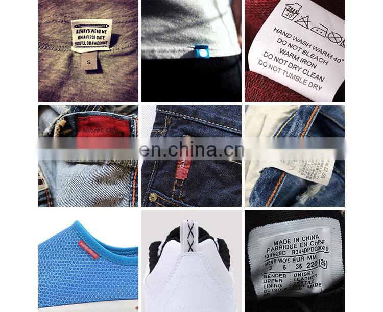Customized logo Polo shirts washable woven label sew on back main label/neck label