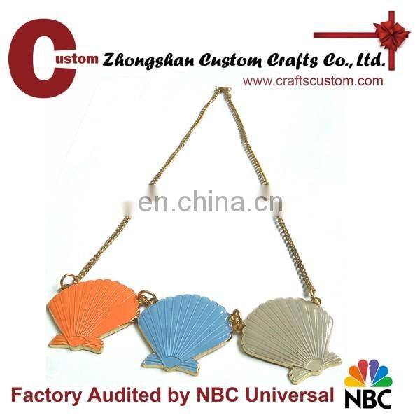 custom clothing accessory 3D seashell metal pendant necklace