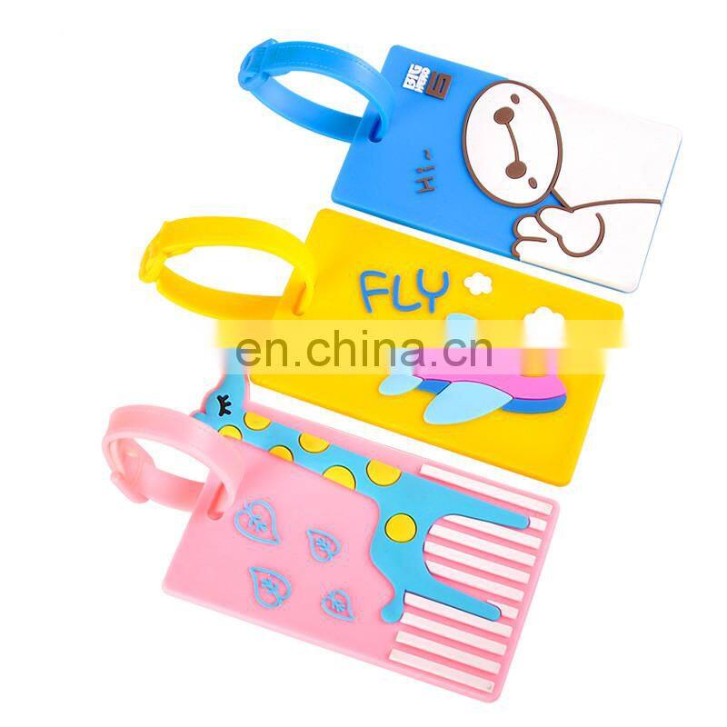 fashion design luggage tag, 2D embossed baggage tag, eco-friendly PVC bag tags