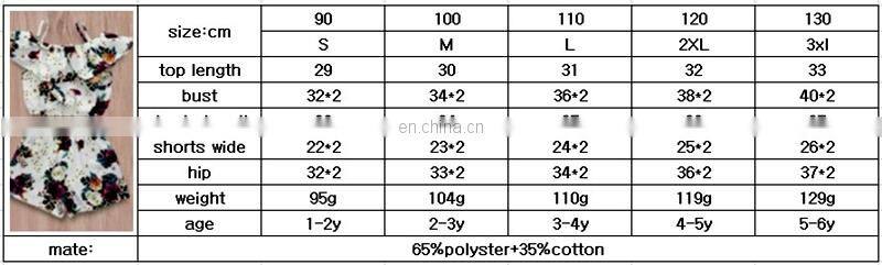 2019 summer kids outfit cotton girls off shoulder tops floral print tshirt & girls flower shorts 2pc set