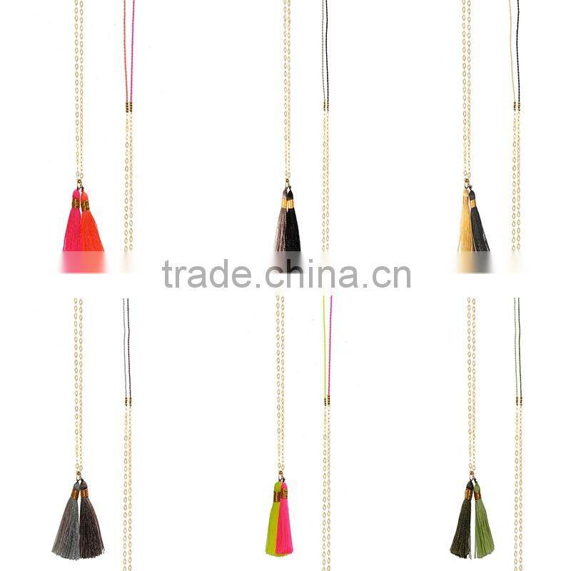 2016 wholesale trendy jewelry tassel lariat necklace for women