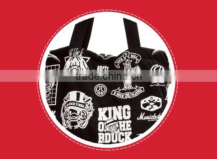 Wholesale new style reversible polyester black string shopping bags