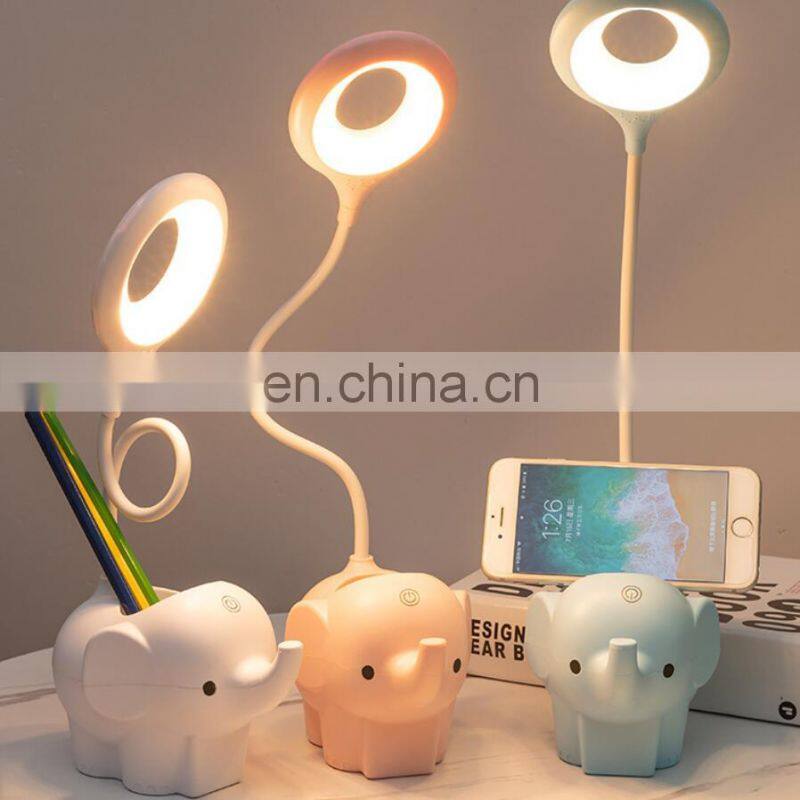 2020 Amazon 3 modes dimmable usb charging wireless LED desk lamps for kids study reading