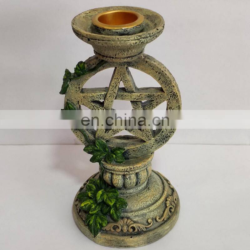 Wiccan Pentacle Candlesticks Candleholders Tarot Magic Statues Resin Mold Gifts Crafts For Sale Indoor Home Decoration