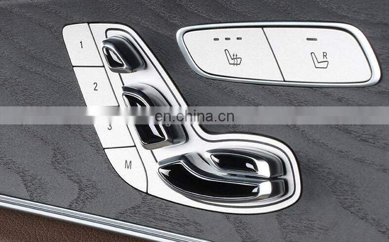 For Mercedes Benz E Class W213 E200 E300 GLC C Class W205 ABS Gloss Black Seat Button Sequins