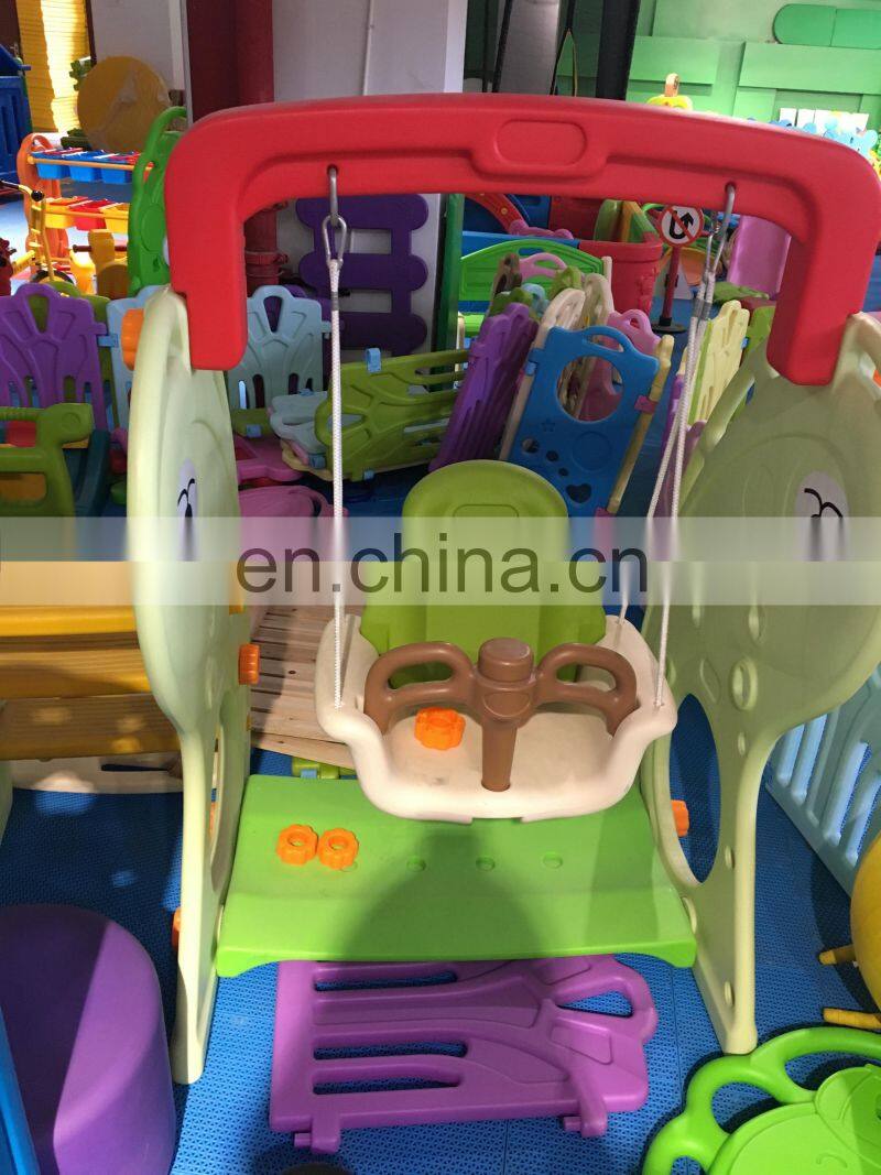 Factory Price Good Quality Colorful Mini Baby Playhouse Indoor Plastic Slide And Swing Set Playground Toys for Sale