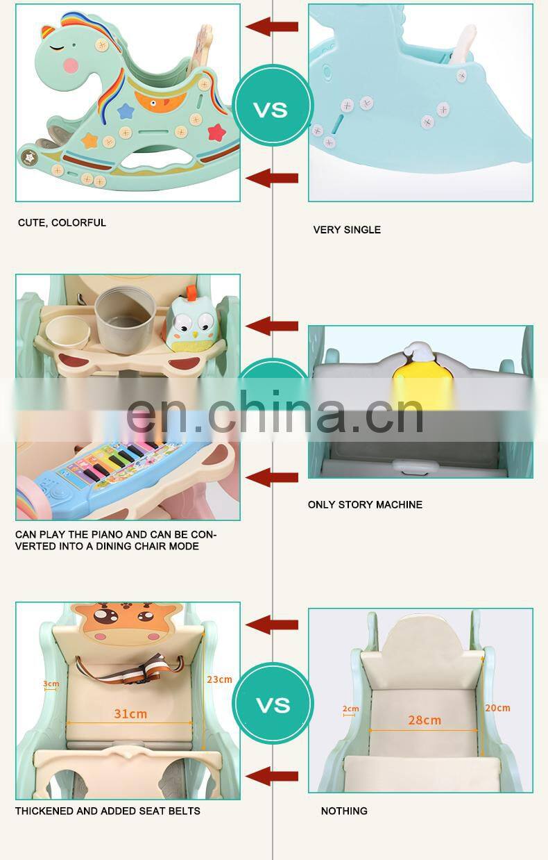 Cheap baby musical toddler walker kids games children plastic unicorn ride on rocking horse for sale