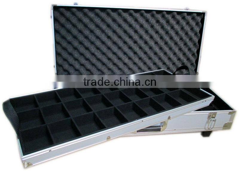 aluminium frame+PU aluminum trolley cases with aluminum tool set made in China
