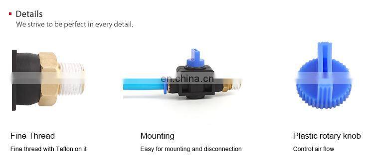 Series male thread flow control hand valve plastic pneumatic air hose tube fitting quick connector water fittings