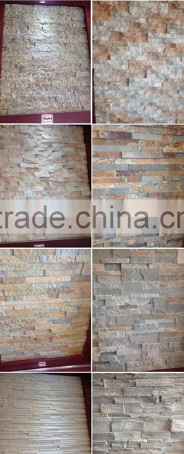Yellow Beige Cultured Stone, Wall Cladding, Cheap Chinese Wall Stone Panel