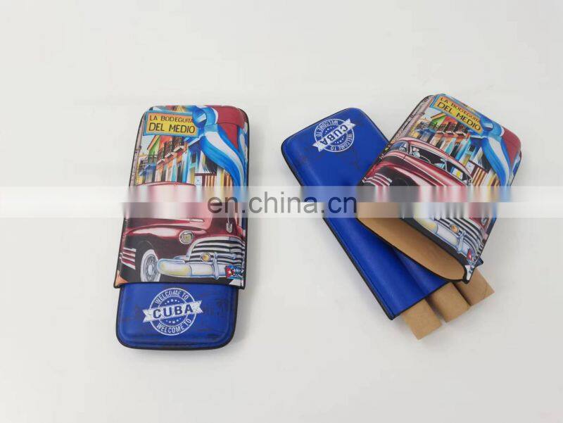 Classical Luxury Cigar case Portable Pocket Travel holder leather cigar brands travel case