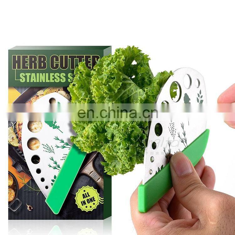 Amazon Fast Dispatch 2 in 1 Kitchen Tool Dough Cutter Scraper Stainless Steel 9 Holes Leaf Herb Stripper