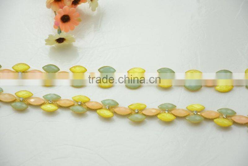 Gold Plating Jelly Color Stone Chain