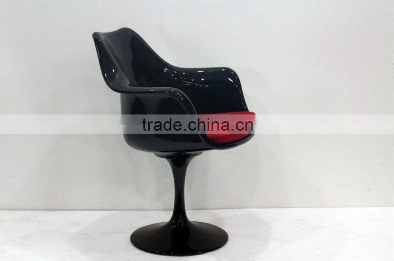 replica classic fiberglass tulip armchair with fabric cushion by Eero Saarinen