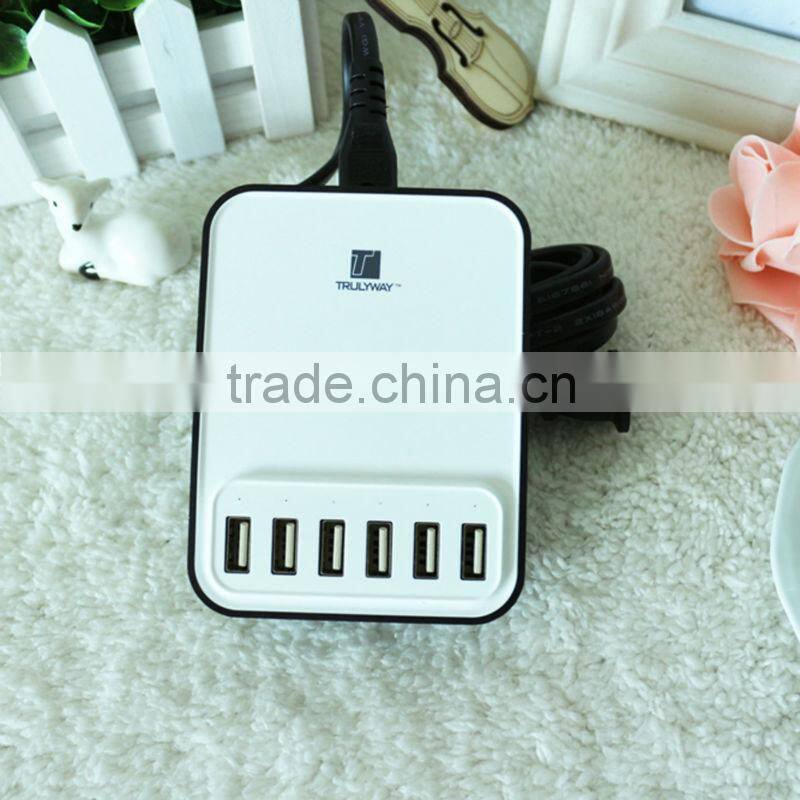 Hot sale portable 6 ports USB Charger with 40W(5V/8A) from Trulyway