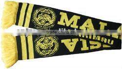 knitted soccer embroidery scarf designs