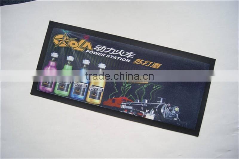 High quality super water absorbable bar mat, Rubber bar counter mat with custom printing