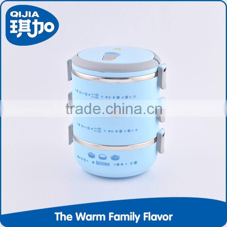 Easy cleaning stainless steel custom lock lunch box with handle