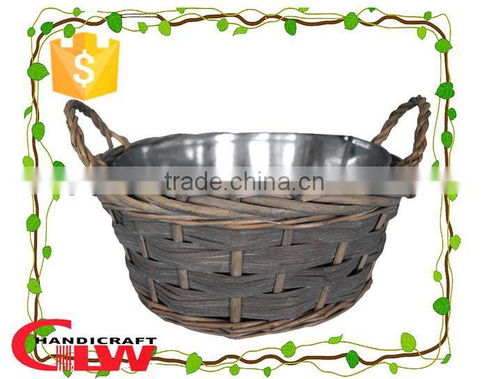 1 piece round split willow flower pot