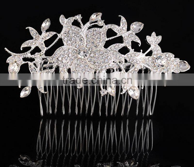 The bride wedding dress handmade ornaments headdress Fashion exquisite diamond crystal dish hair comb