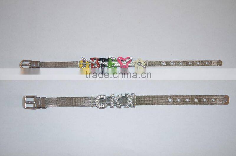 Fashional Stainless Steel Bracelets Can be Slided with Letters
