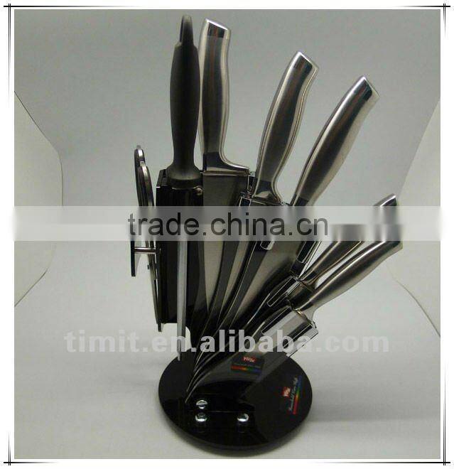 8pcs stainless steel hollow handle kitchen knife