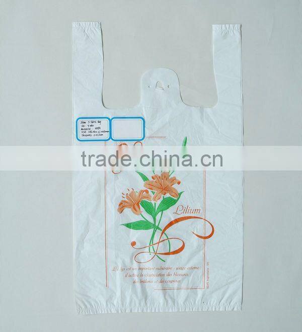 White Film PE Plastic Bag Vest Packing Bags