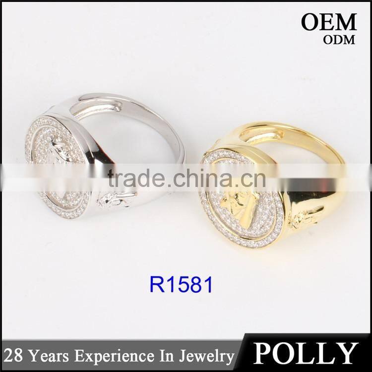 wholesale 925 silver hip hop jewerly jesus peice ring made in china