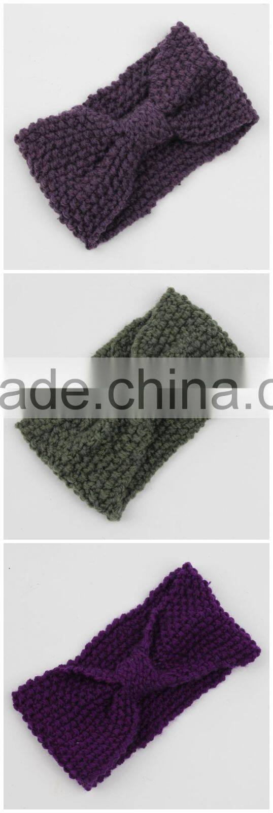 Fashion Ladies Bow Knot Pattern Knitted Daily Hair Headband