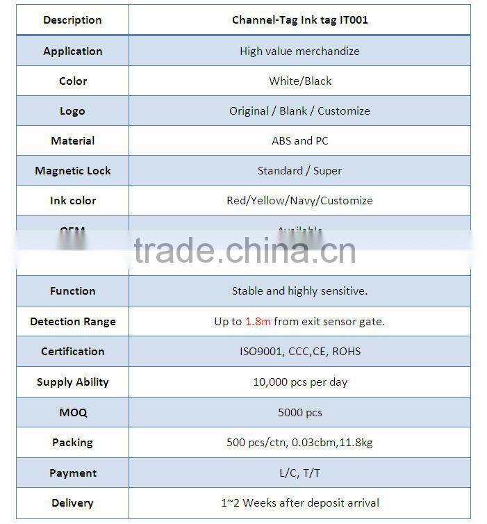High quality plastic eas hard golf ink tag for anti-theft garments