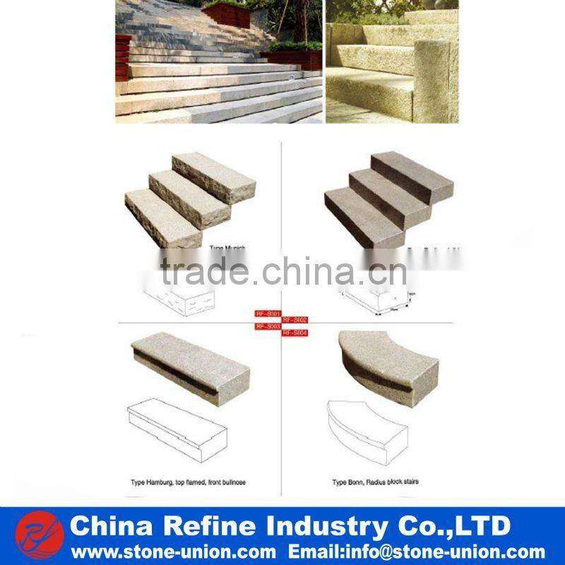 Fan Shaped Grey granite paving stone