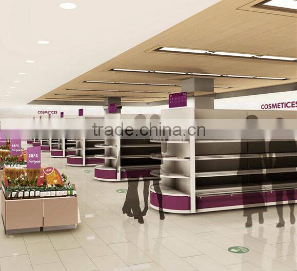 2015 new supermarket double sides shelf gondola display rack