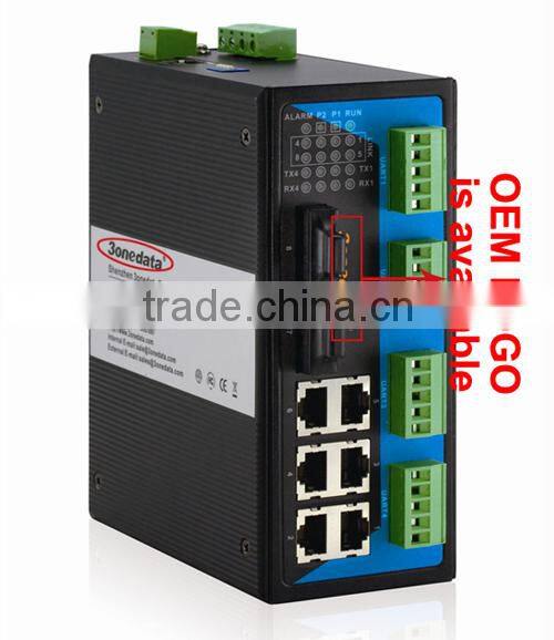 8 ports Managed Industrial Ethernet Fiber Switch with 4 ports RS485