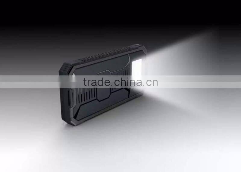 Free Sample Wholesale 20000mAh Outdoor Waterproof Solar Charger Solar Power Bank With Camping LED Light mobile solar charger