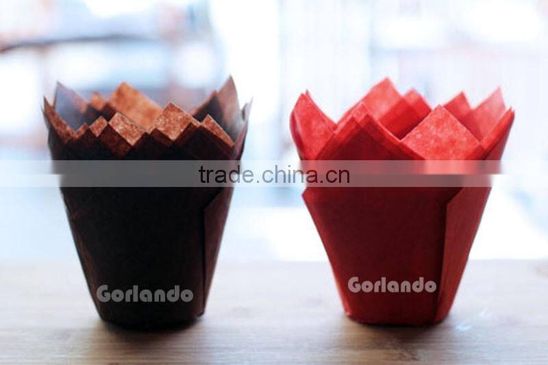 Square Tulip wholesale custom printed paper cupcake liners
