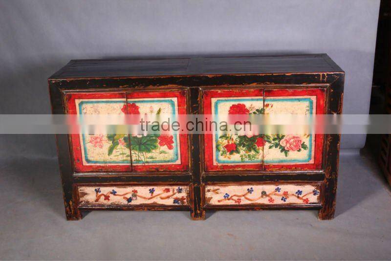 Chinese antique Mongolia TV cabinet