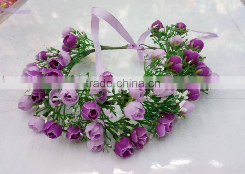 Wholesale Artificial women Rose Flower Wedding Crown Head Band tiara flower crown garland for girls